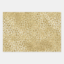 Skriv ut Glitzy Glam Guld Glitter Leopard