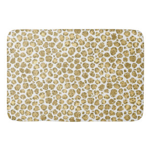 Skriv ut Glitzy Glam Guld Glitter Leopard Badrumsmatta