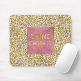 Skriv ut Glitzy Glam Guld Glitter Leopard Musmatta