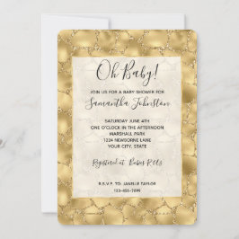 Skriv ut Glitzy Guld Glitter Giraffe Inbjudningar