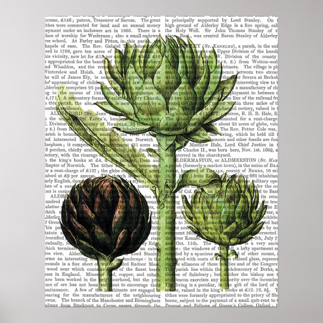 Skriv ut Globe Artichoke Poster (Framsidan)
