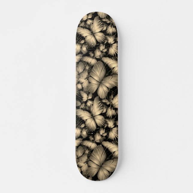 Skriv ut Golden Butterflies Mini Skateboard Bräda 18,5 Cm (Framsida)