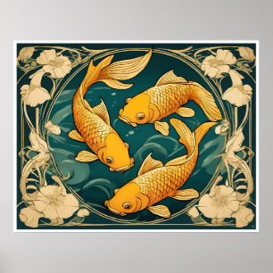 Skriv ut Golden Carp Archival Poster