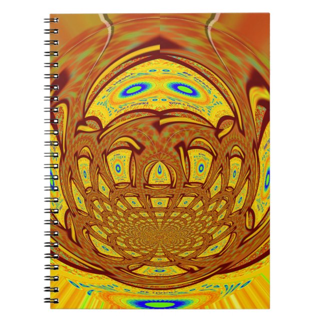 Skriv ut Golden Gult Baseball Glove Art Anteckningsbok Med Spiral (Framsidan)