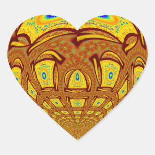 Skriv ut Golden Gult Baseball Glove Art Hjärtformat Klistermärke