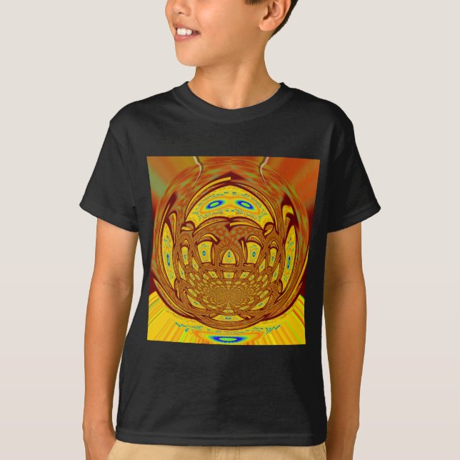 Skriv ut Golden Gult Baseball Glove Art Tee (Framsida)