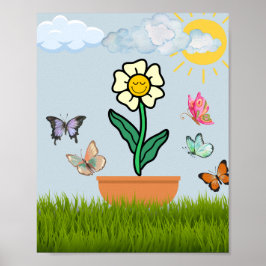 Skriv ut Golden SunFlower Wall Art Poster