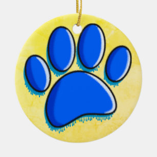 Skriv ut Graffiti Art Hund Paw Julgransprydnad Keramik
