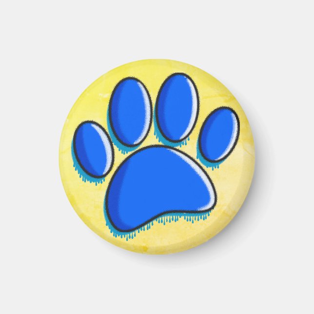 Skriv ut Graffiti Art Hund Paw Magnet (Framsidan)