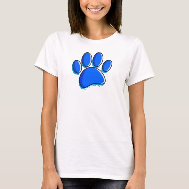 Skriv ut Graffiti Art Hund Paw T Shirt (Framsida)