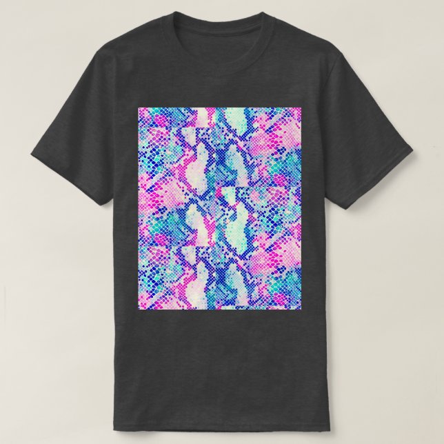 Skriv ut grafik för rosa och blåaktig skalning t shirt (Design framsida)