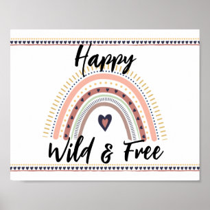 Skriv ut gratis boho Rainbow Modern Wall Art Vild Poster