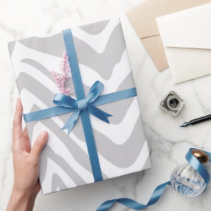 Skriv ut grått och vit Zebra ränder på djur Presentpapper
