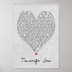 Skriv ut Grått Sång Heart Lyric Wall Art Skriv ut Poster