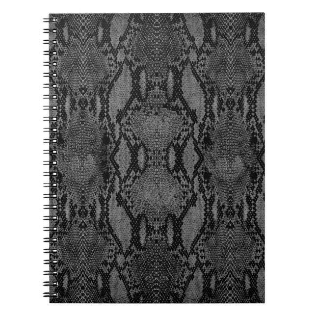 Skriv ut grått Snake Skin Anteckningsbok (Framsidan)