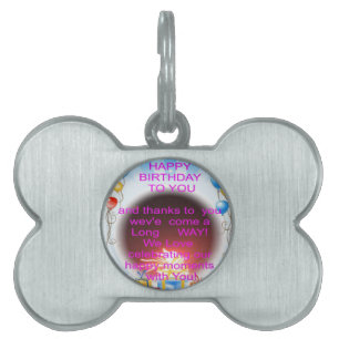 Skriv ut grattis på födelsedagen till dig ID-bricka husdjur