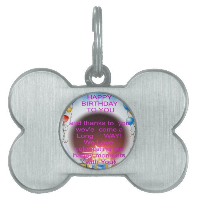 Skriv ut grattis på födelsedagen till dig ID-bricka husdjur (Framsidan)