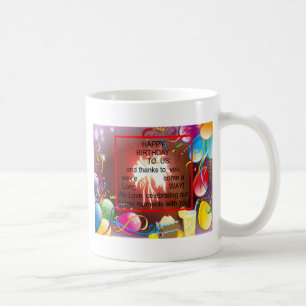 Skriv ut grattis på födelsedagen till USA:s teckni Kaffemugg
