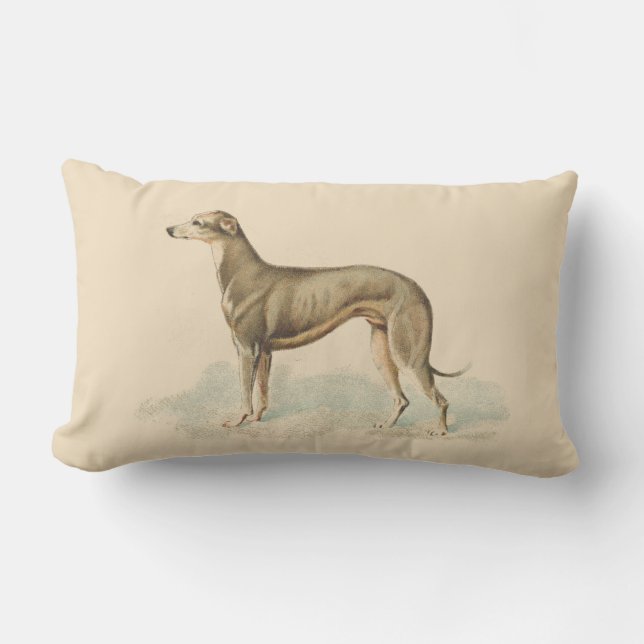 Skriv ut Greyhound-vintage Lumbarkudde (Framsida)