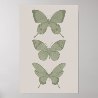 Skriv ut Grönt av grönt Butterfly Wall Art Sage Poster