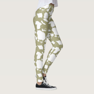Skriv ut Grönt för radmatning Leggings