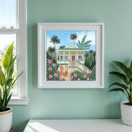 Skriv ut Grönten Sea Skam Beach House Poster