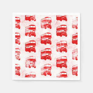Skriv ut Grunge London Buss Mönster Pappersservett