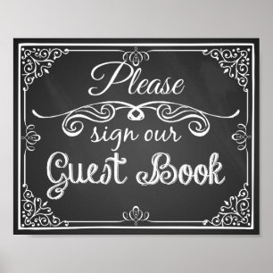 Skriv ut "Guest bok" på Bröllop-skylten Poster