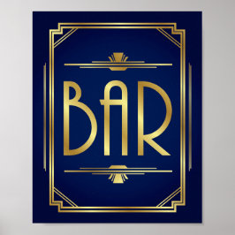 Skriv ut Guld Art Deco PUB Poster