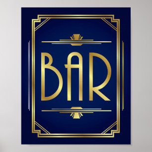 Skriv ut Guld Art Deco PUB Poster