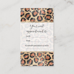 Skriv ut Guld Black Brown Leopard Animal Chic Tidsbeställning Kort