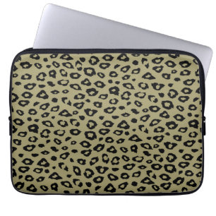 Skriv ut guld Black Leopard Laptop Fodral