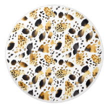 Skriv ut guld Black White Leopard