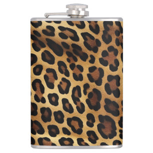 Skriv ut guld Brown Black Leopard Animal Fickplunta