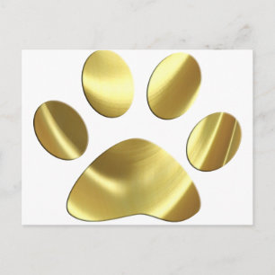 Skriv ut guld Cat Paw Vykort