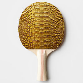 Skriv ut guld Crokodile Alligator Skin Faux Läder Pingisracket