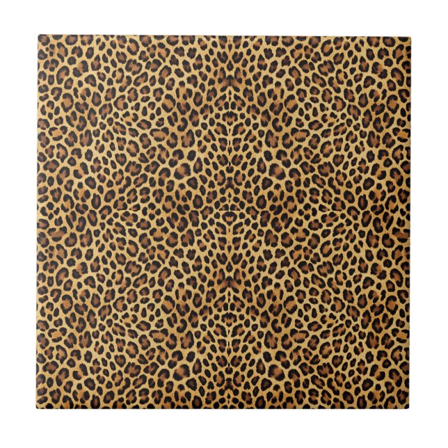 Skriv ut guld Faux Leopard Skin Mönster Kakelplatta (Framsidan)