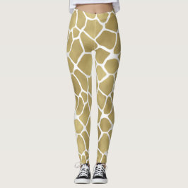 Skriv ut guld Giraffe Leggings