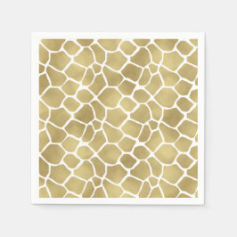 Skriv ut guld Giraffe Pappersservett