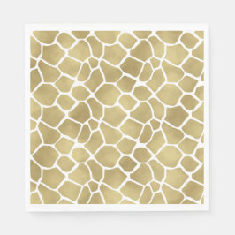 Skriv ut guld Giraffe Pappersservett