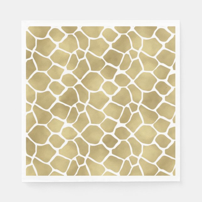 Skriv ut guld Giraffe Pappersservett (Framsidan)
