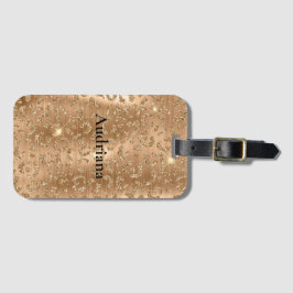 Skriv ut guld Glam Glitter Leopard Bagagebricka