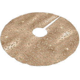 Skriv ut guld Glam Glitter Leopard Julgransmatta Borstad Polyester