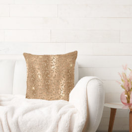 Skriv ut guld Glam Glitter Leopard Kudde