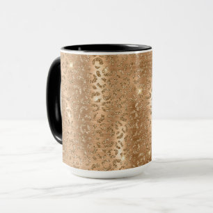 Skriv ut guld Glam Glitter Leopard Mugg