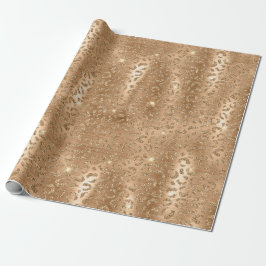 Skriv ut guld Glam Glitter Leopard Presentpapper