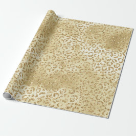 Skriv ut guld Glam Glitter Leopard Presentpapper