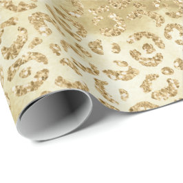 Skriv ut guld Glam Glitter Leopard Presentpapper