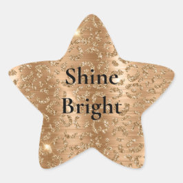 Skriv ut guld Glam Glitter Leopard Stjärnformat Klistermärke