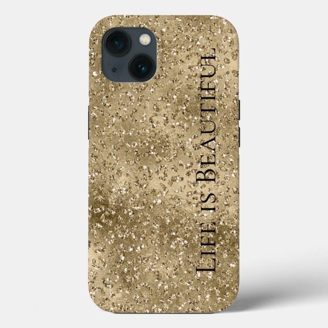Skriv ut guld Glam Glitzy Glitter Leopard   (Baksida)